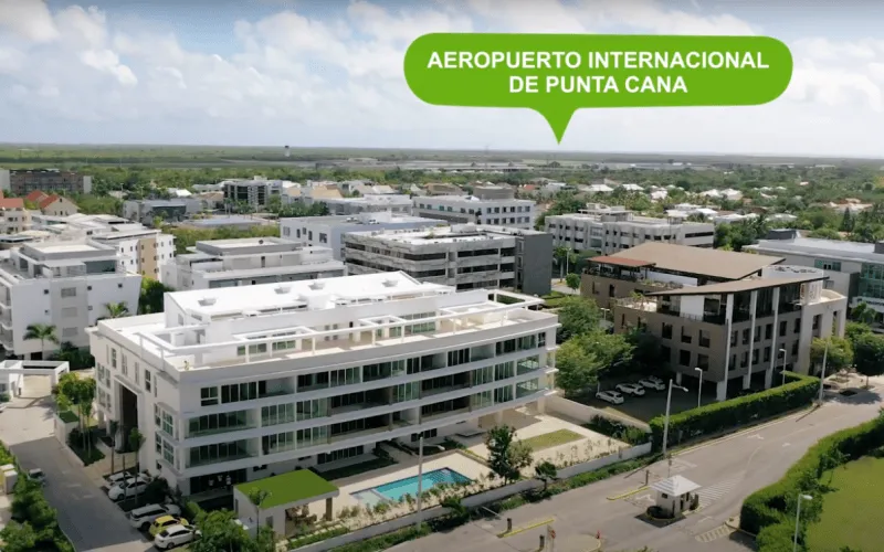 Punta Cana Village modern two-bedroom condo for sale is approximately a five-minute drive from the beach — photo 7