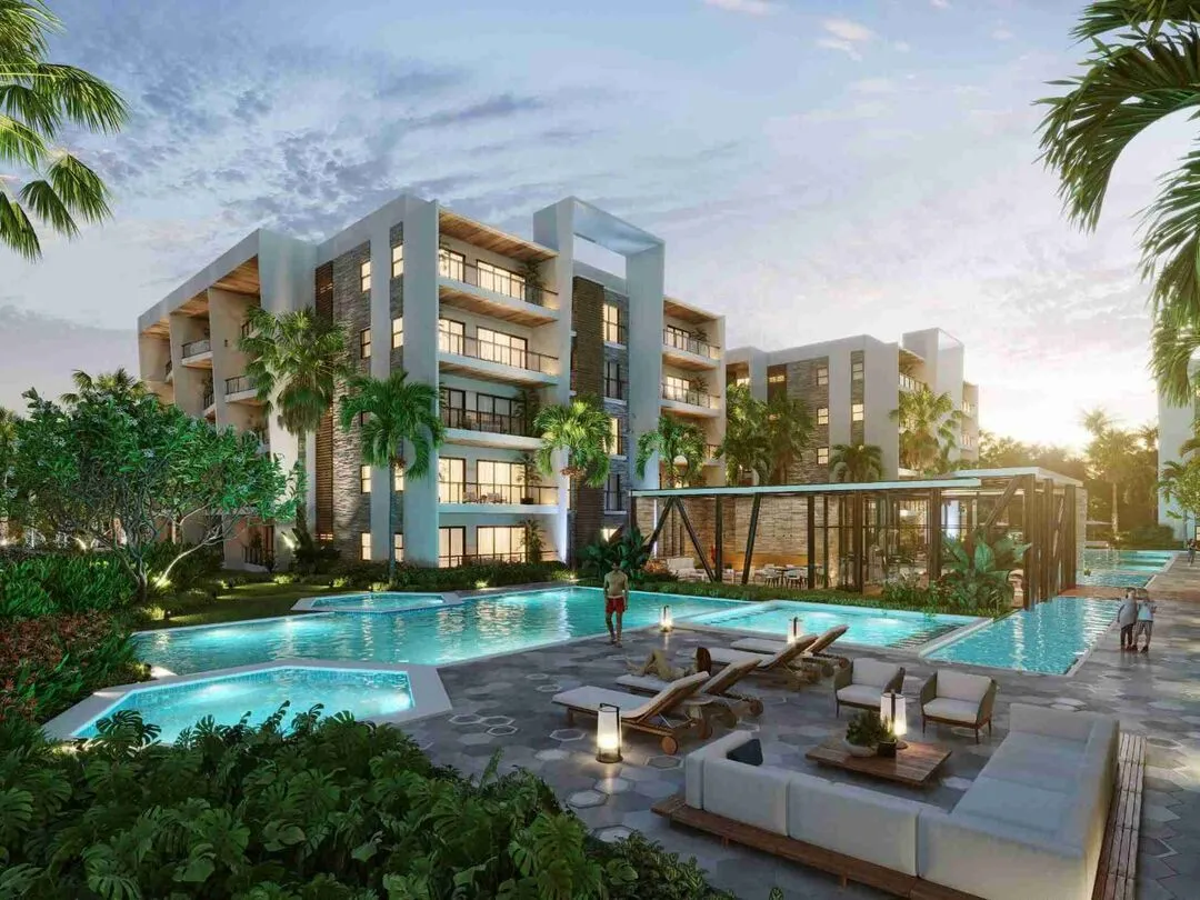 Luxury and modern two bedroom condo for sale in Punta Cana with excellent location, jacuzzi, and pool. — photo 1