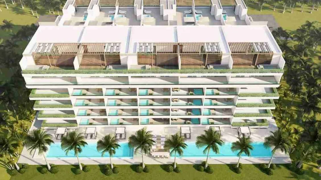 Modern two-bedroom condo for sale in Punta Cana with a jacuzzi and pool views. — photo 2