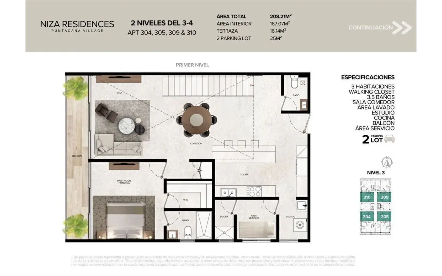 Niza Residences, Three-Bedroom Apartment For Sale In Punta Cana Village — photo 3