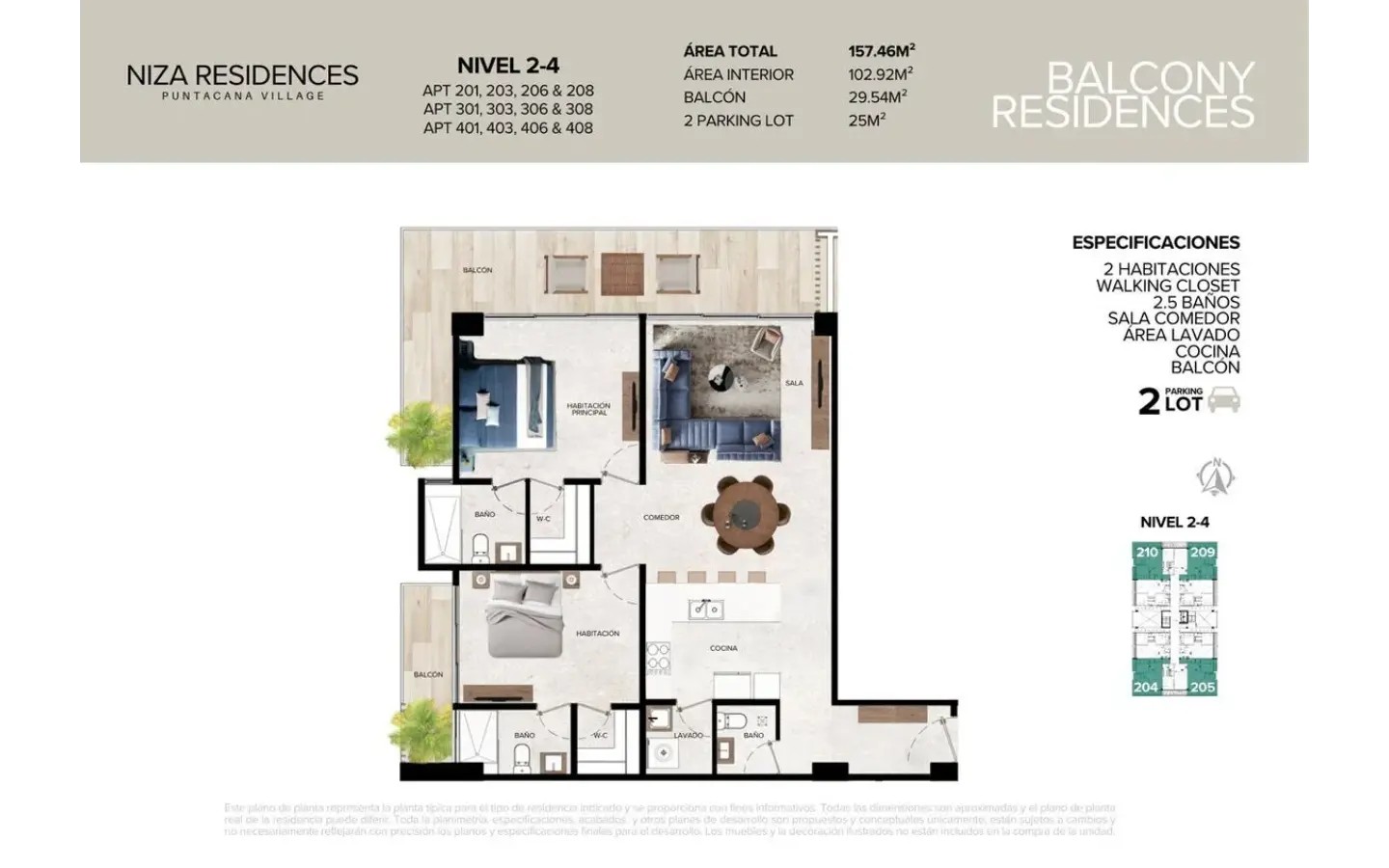 Niza Residences, Two-Bedroom Apartment For Sale In Punta Cana Village — photo 2
