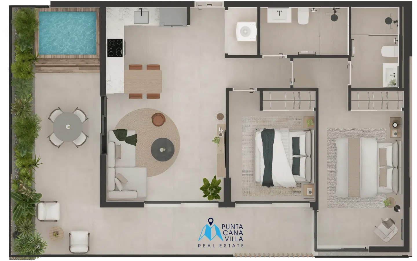 Oasis Bay, Two Bedroom Condo For Sale In Cana Bay, Punta Cana — photo 2