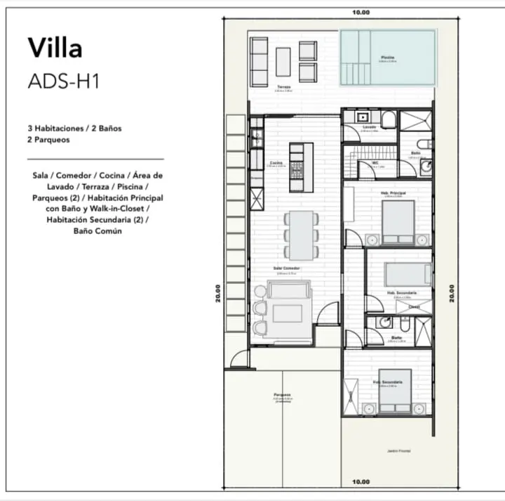 Punta Cana, Three-bedroom villa for sale with golf course and private beach. — photo 4