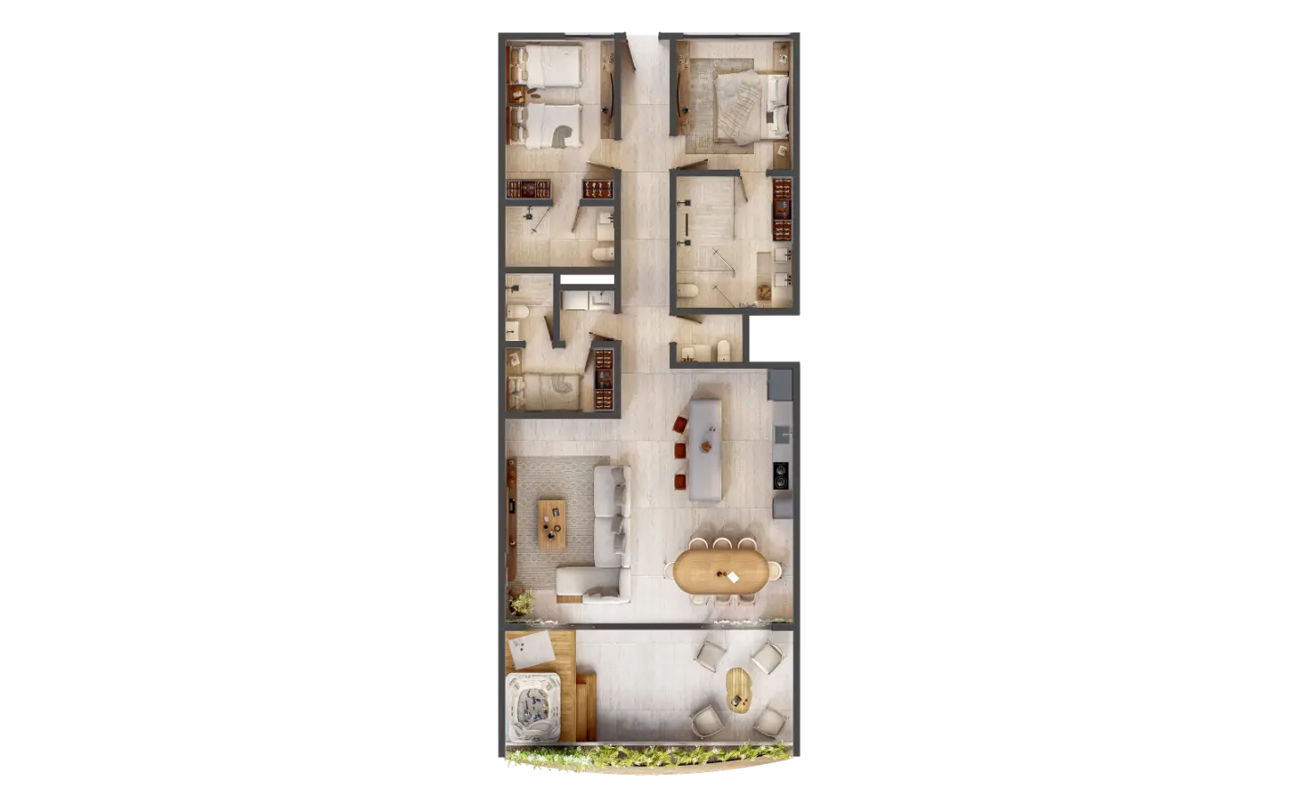 Riviera Lakes Cap Cana: Modern 2‑Bedroom Apartment with Service Room and Balcony — photo 3